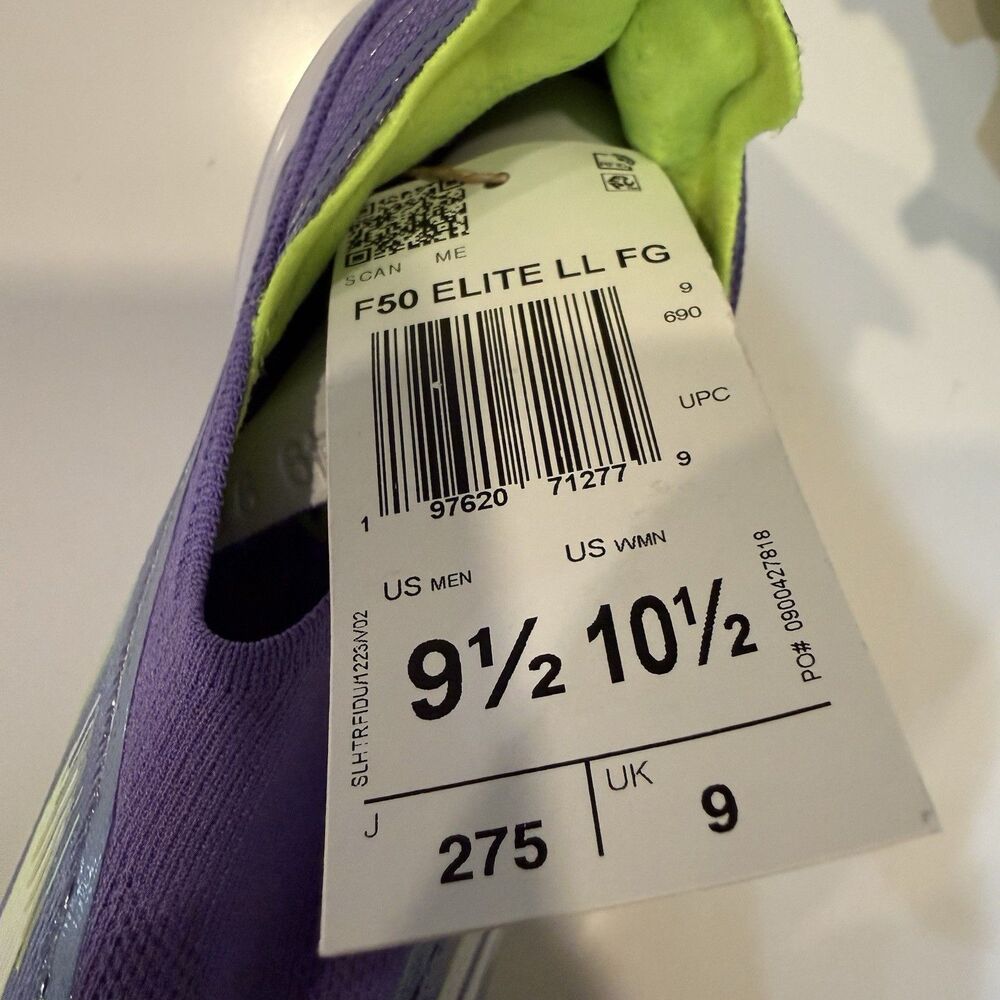 Adidas F50 Elite Laceless FG Soccer Cleats Purple Mens Size 9.5 JH7628 - Picture 8 of 11